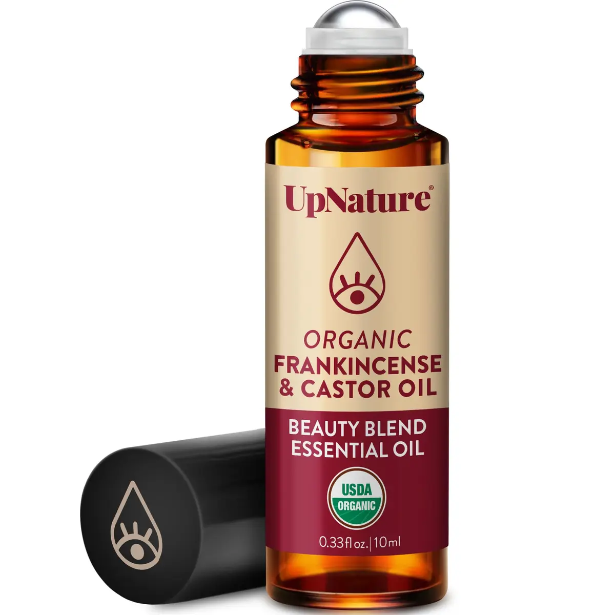UpNature Castor Oil Roll On Eye Roller 0.33 Fl Oz | Organic Face & Under Eye Care - main product image