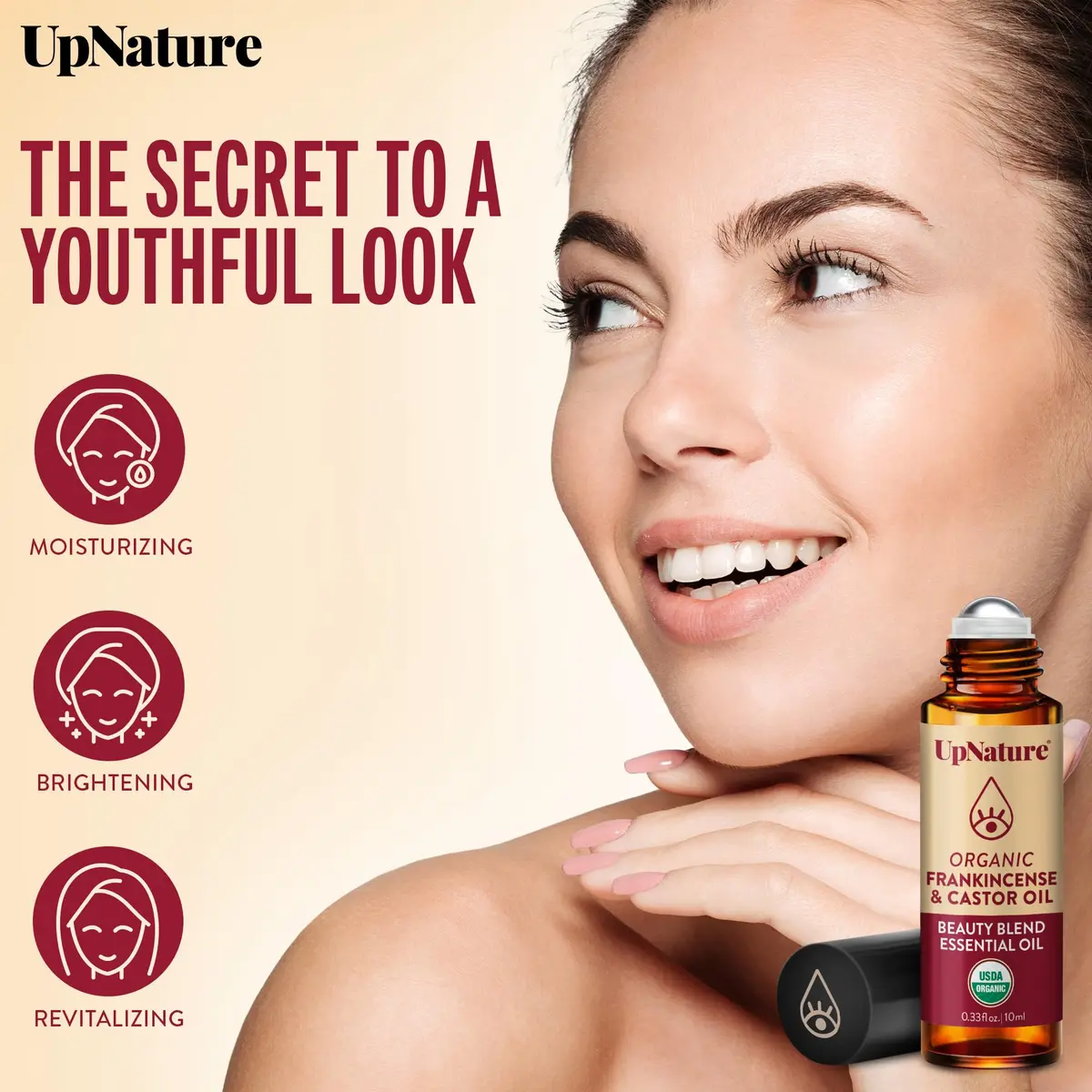 UpNature Castor Oil Roll On Eye Roller 0.33 Fl Oz | Organic Face & Under Eye Care - view 2
