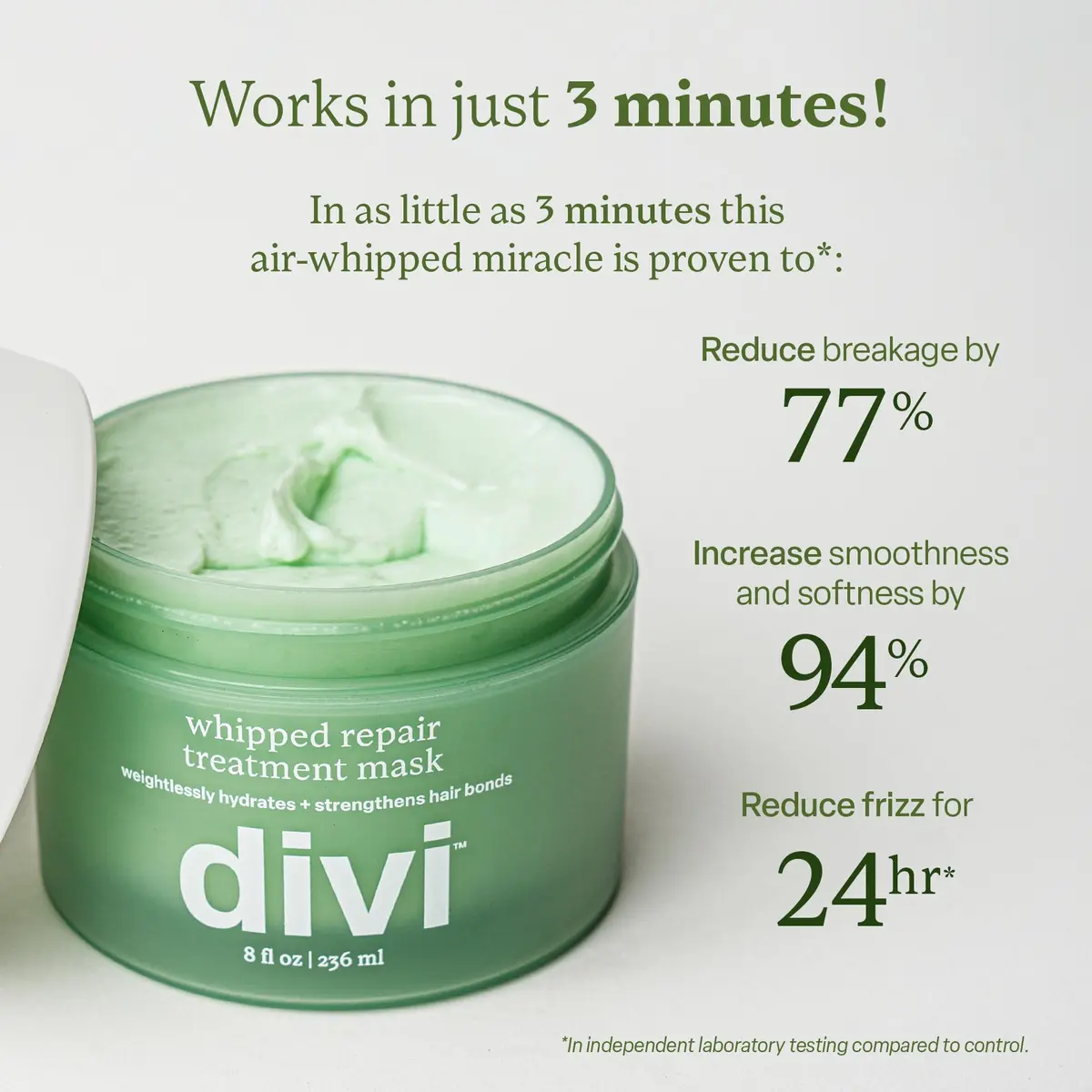 Divi Whipped Repair Treatment Mask 8 oz | Repairs Breakage & Tames Frizz in 3 Minutes - view 5