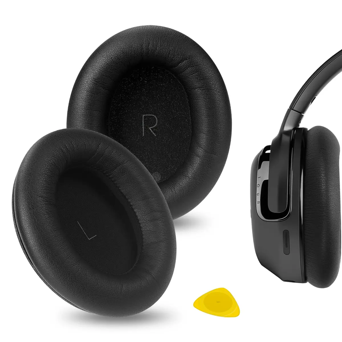 GEEKRIA Replacement Ear Pads Compatible with JBL Tour ONE/Tour ONE M2 | Memory Foam & Faux Leather (Black) - main product image