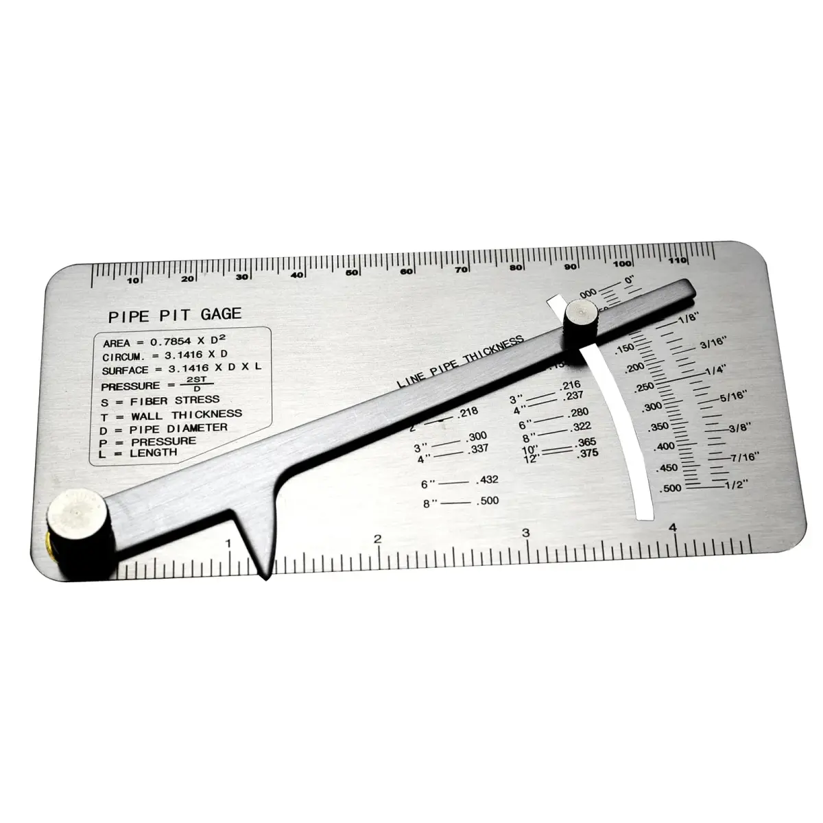 RIVERWELD Pipe Pit Gauge Welding Gage 13mm (1/2") | Precision Stainless Steel Inspection Tool - main product image