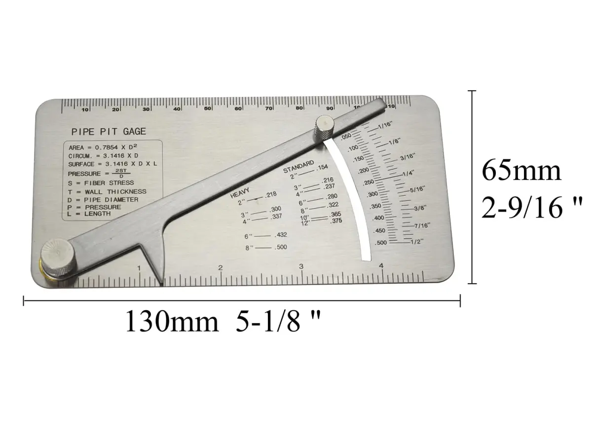 RIVERWELD Pipe Pit Gauge Welding Gage 13mm (1/2") | Precision Stainless Steel Inspection Tool - view 4