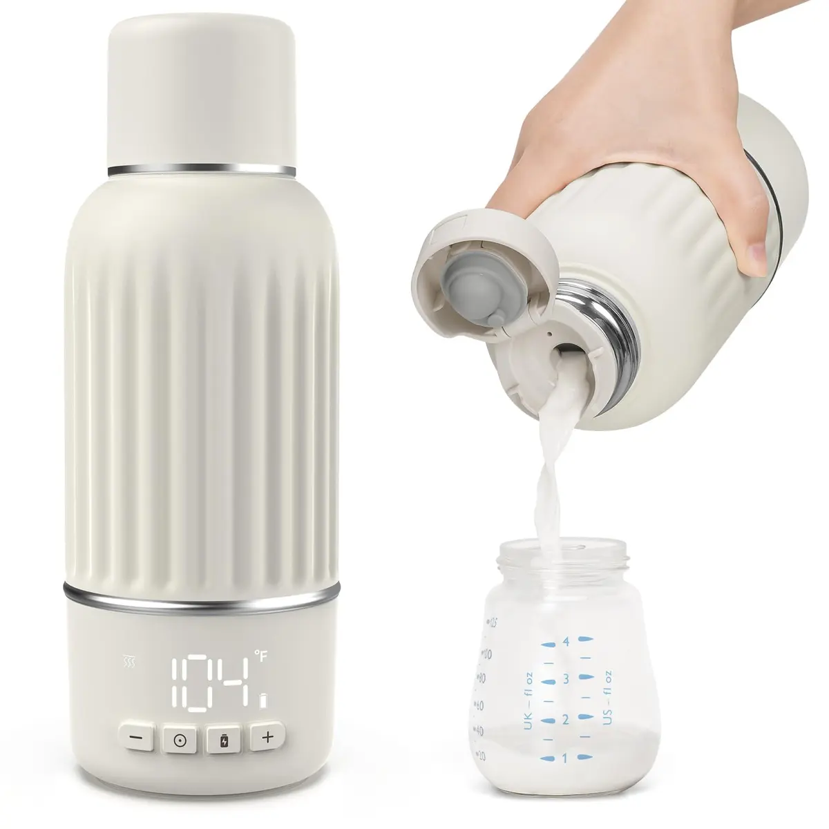 Juissiart Portable Baby Bottle Warmer 17oz | Fast 2.5 Min Heating Travel Friendly - main product image
