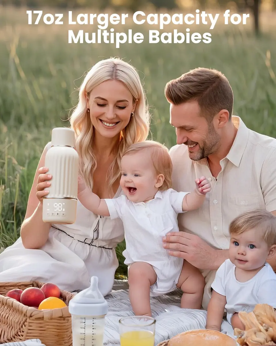 Juissiart Portable Baby Bottle Warmer 17oz | Fast 2.5 Min Heating Travel Friendly - view 9