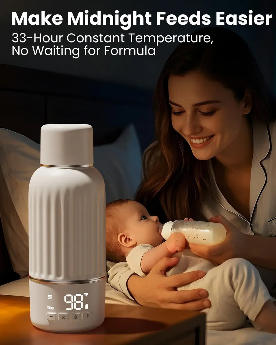 Juissiart Portable Baby Bottle Warmer 17oz | Fast 2.5 Min Heating Travel Friendly - view 3