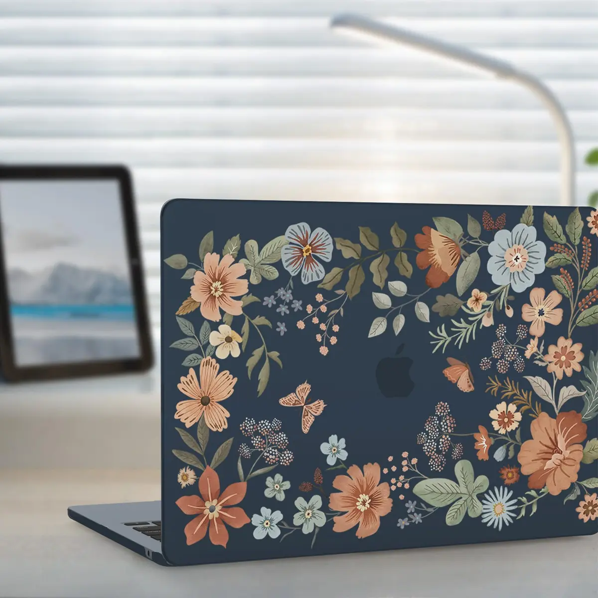 iCasso Ultra Thin Armor Hard Shell Case for MacBook Air 13.6 inch M5/M4/M3/M2 Chip (A3449/A3240/A3113/A2681) | Crystal Clear Midnight Flower - view 7