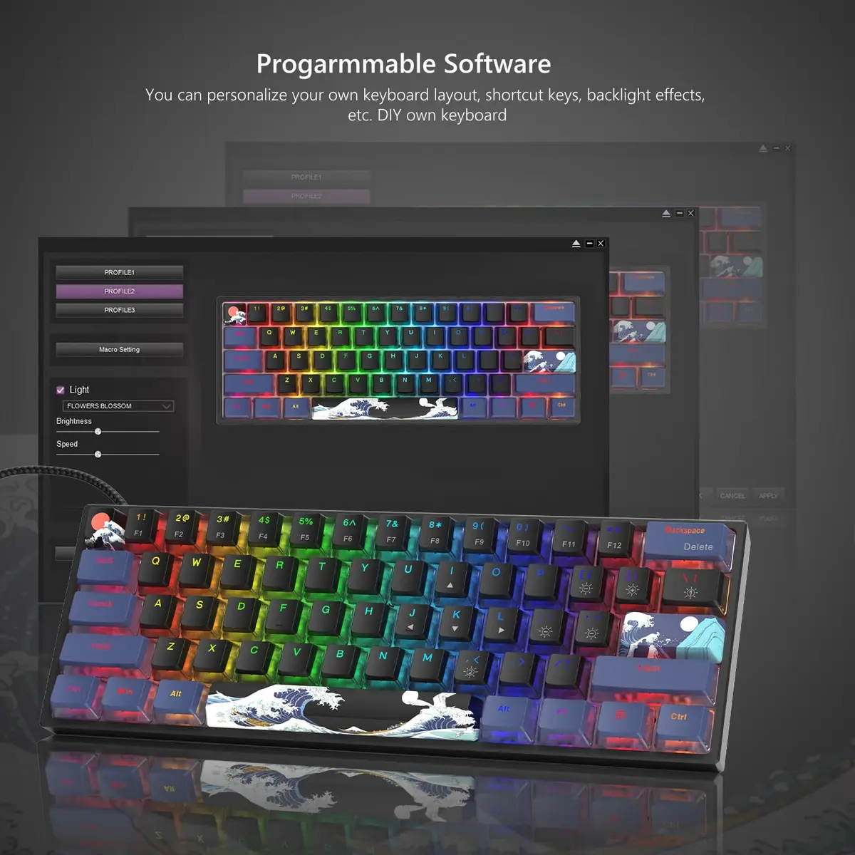 Womier 60% Percent Keyboard Gaming, Creamy Mechanical Wired Keyboard Anime | Compact RGB Gaming Keyboard with Hot-Swappable Switches - view 4