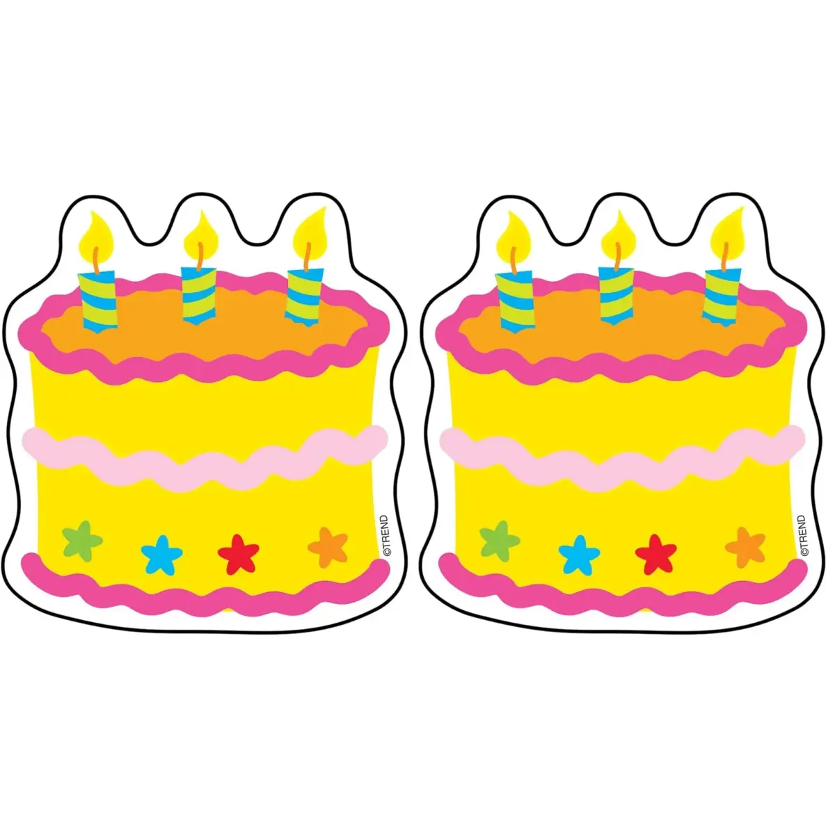 Trend Enterprises Birthday Cake Mini Accents (Pack of 2) | 72 Pieces Total - main product image