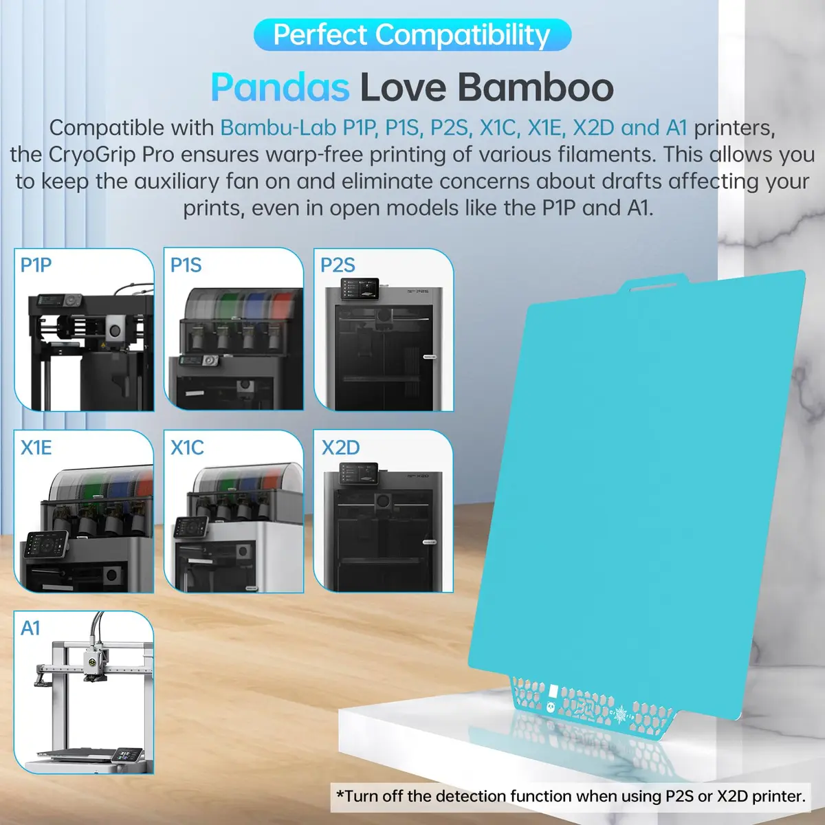 BIQU CryoGrip Pro Glacier 257x257mm Panda Build Plate for Bambu Lab 3D Printers | Upgrade Removable Surface Platform - view 4