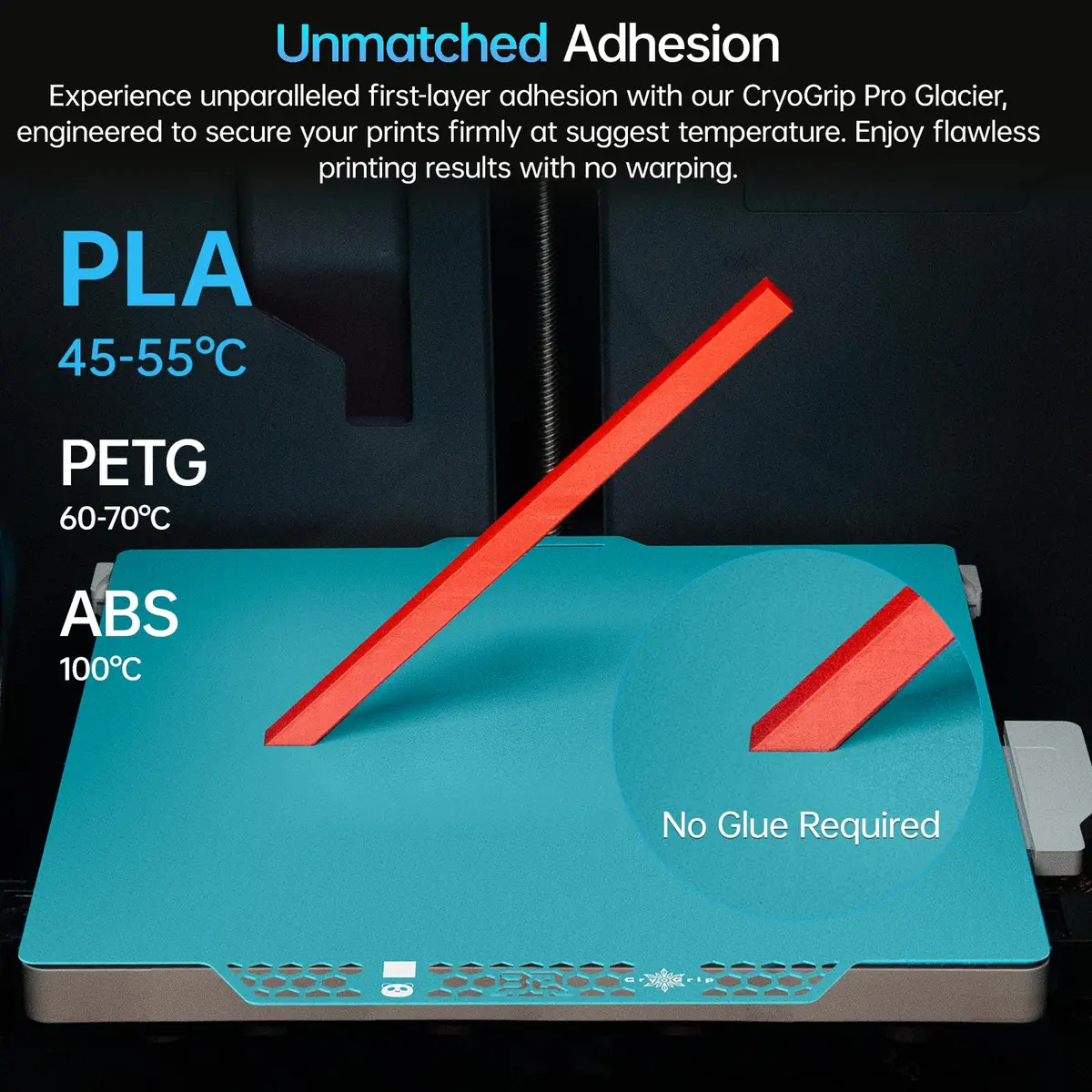 BIQU CryoGrip Pro Glacier 257x257mm Panda Build Plate for Bambu Lab 3D Printers | Upgrade Removable Surface Platform - view 2