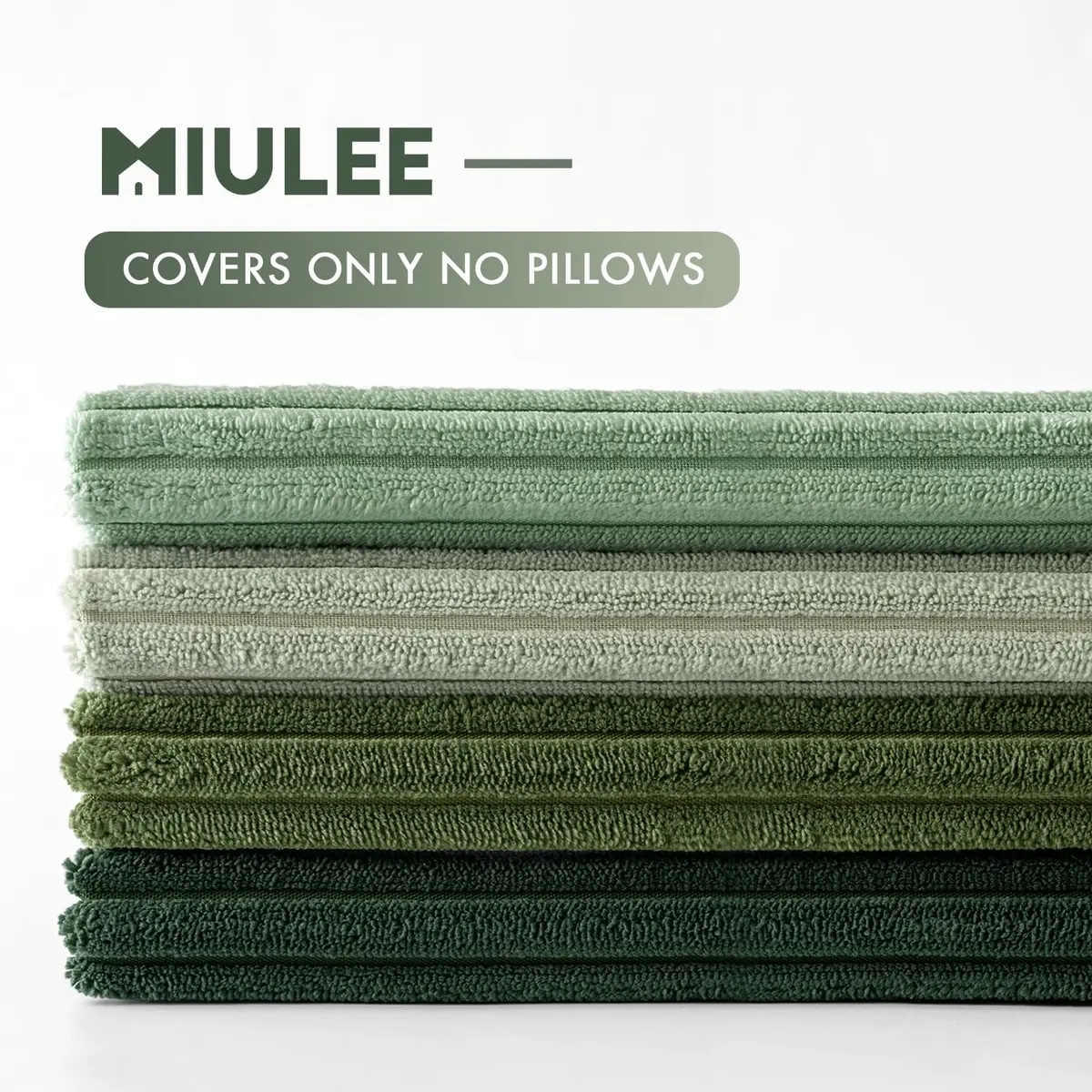 MIULEE Soft Corduroy Decorative Throw Pillow Covers Forest Green 16x16 Inch (Set of 4) | Boho Texture for Cozy Corners - view 7