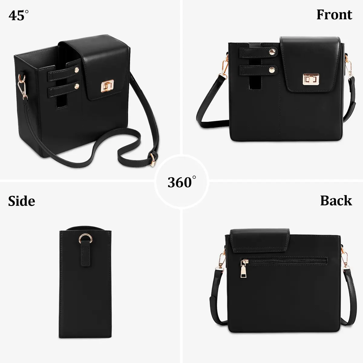 BBIQI Stanley Purse Cup Holder Bag with Strap | Waterproof Faux Leather, Fits 40oz Tumblers - view 8