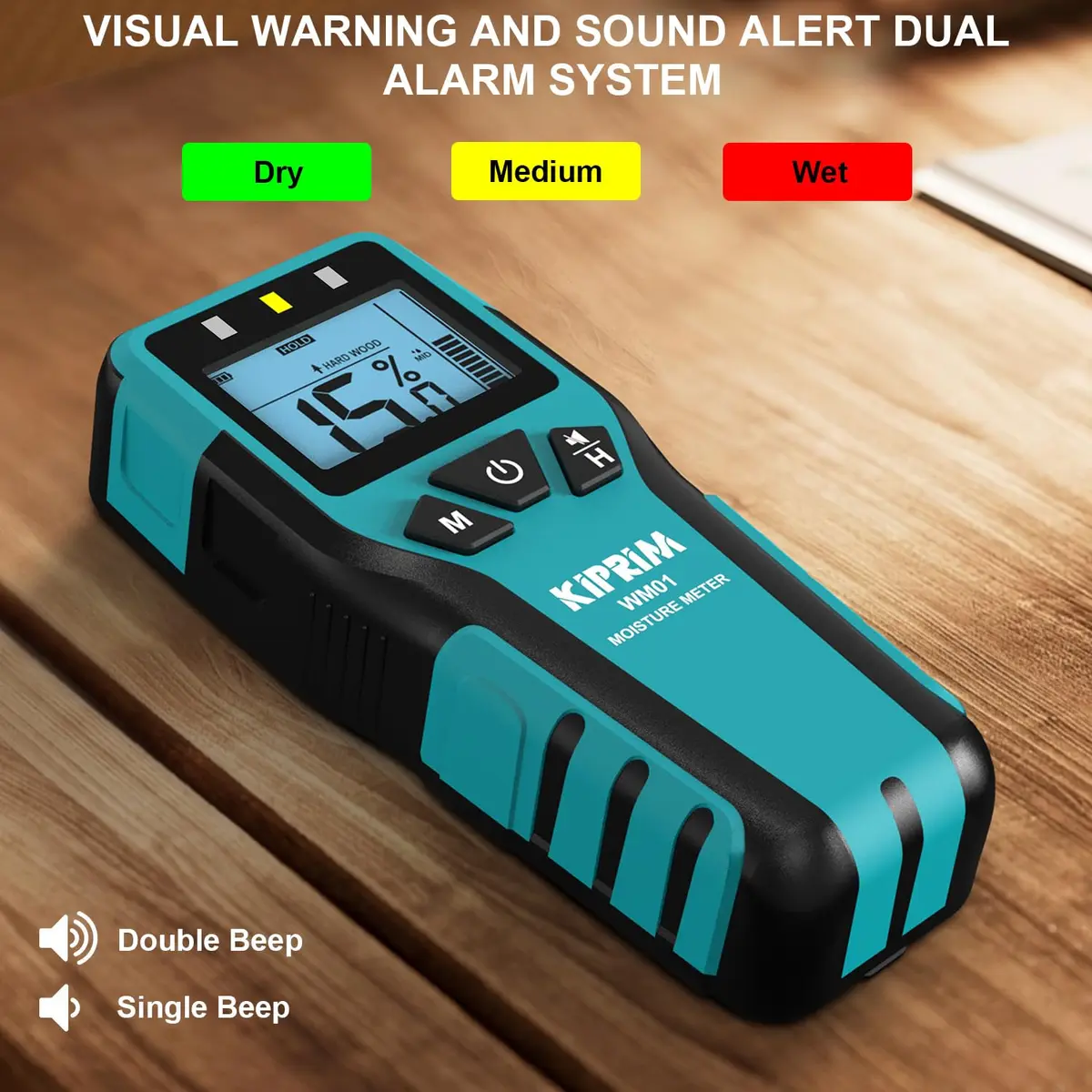 Kiprim WM01 Pinless Moisture Tester for Wood, Walls & Masonry | 40mm Depth Detection - view 5