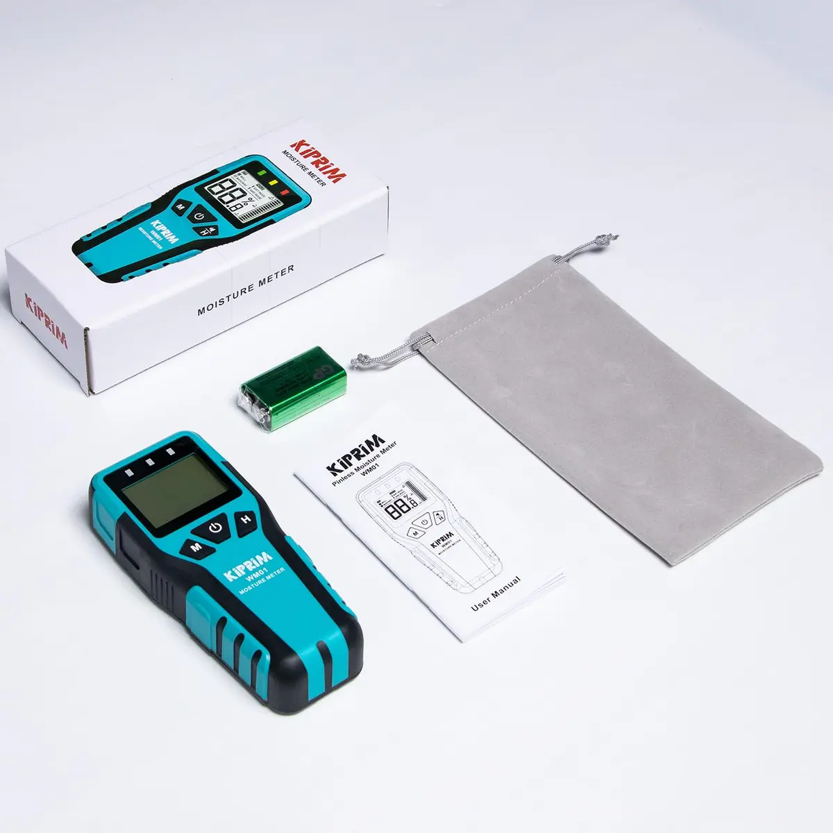 Kiprim WM01 Pinless Moisture Tester for Wood, Walls & Masonry | 40mm Depth Detection - view 9