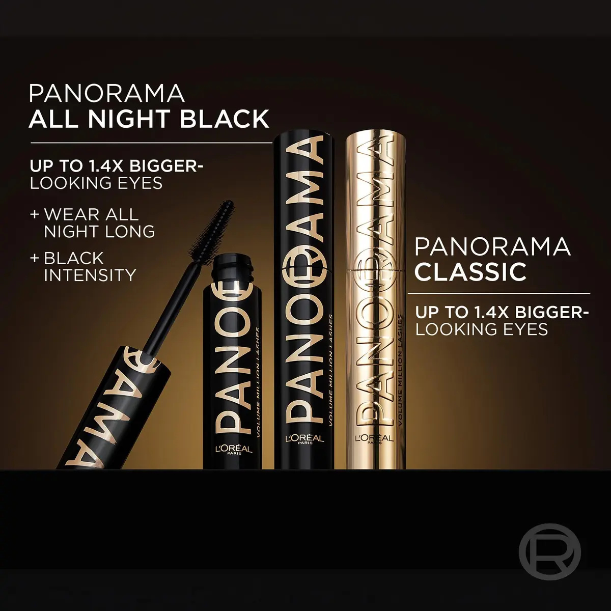 L'Oreal Paris Voluminous Panorama Mascara 0.33 Fl Oz | Longwear, Smudge-Resistant, All Night Black - view 4