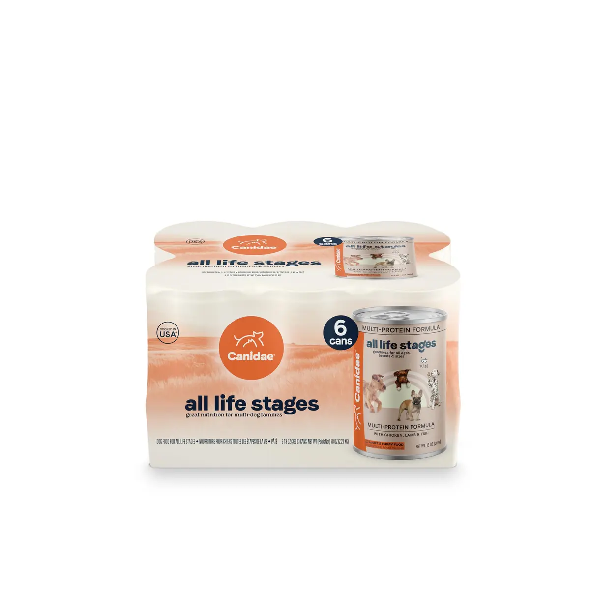 CANIDAE All Life Stages Wet Dog Food, Multi-Protein, 13 oz, 6 Pack | Complete Nutrition for All Breeds & Sizes - main product image