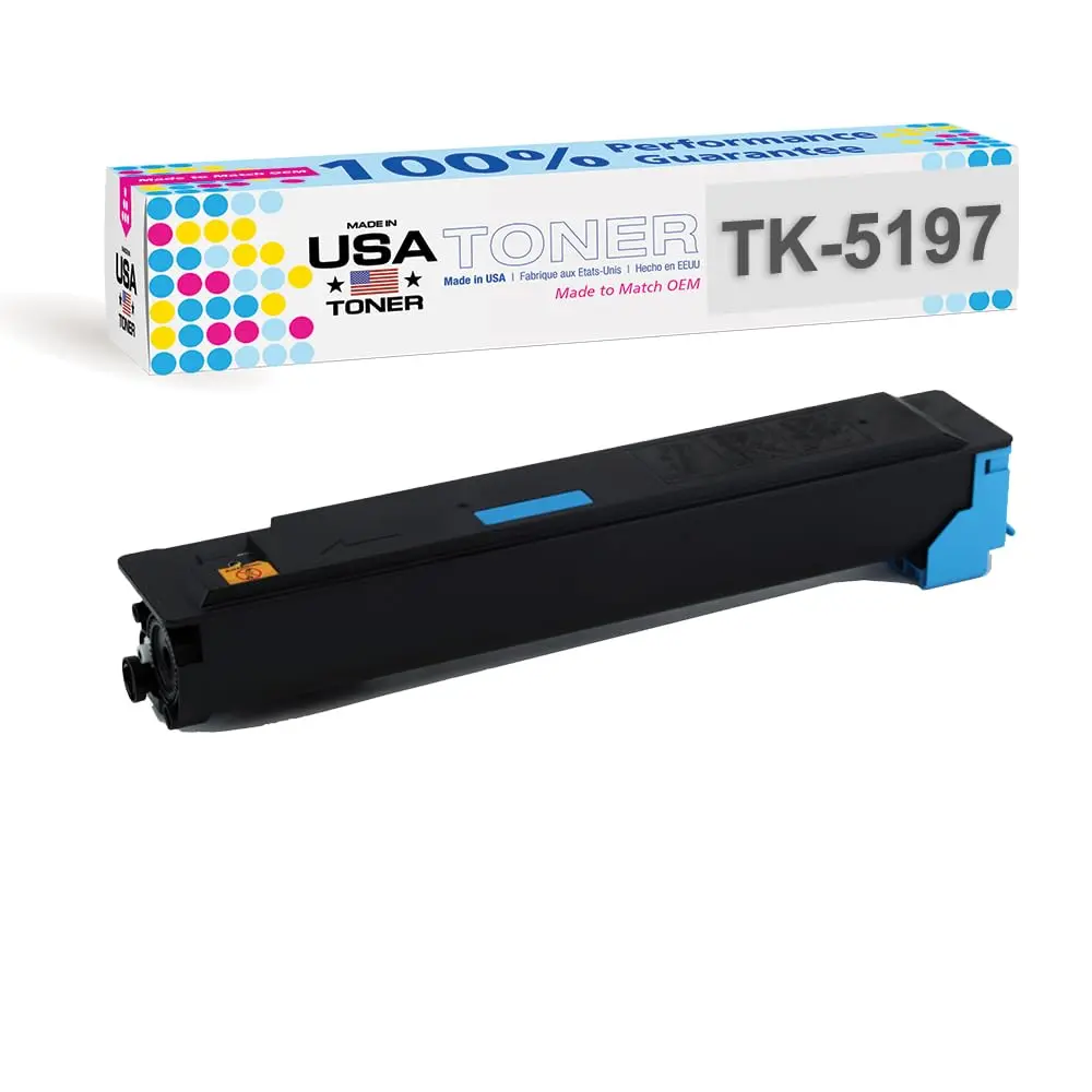 MADE IN USA TONER Compatible Replacement for Kyocera TK-5197C, TK-5199C 15,000 Pages Cyan | High-Quality USA Made Toner - main product image