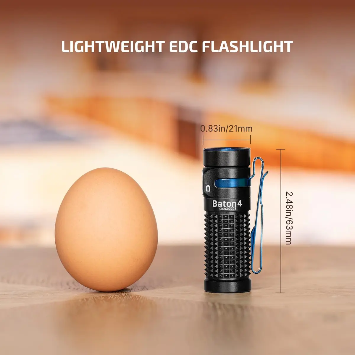 OLIGHT Baton4 Rechargeable LED Flashlight | 1300 Lumens, Compact, 6 Modes, Magnetic Tail, IPX8 Waterproof - view 9