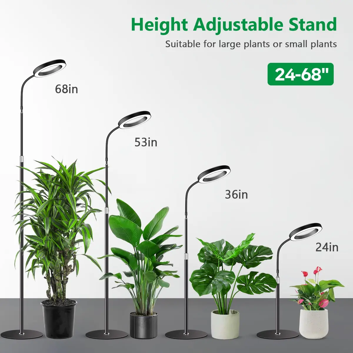 Aumtrly Full Spectrum LED Grow Light with 68-inch Adjustable Stand | 20W LED Plant Lamp - view 5