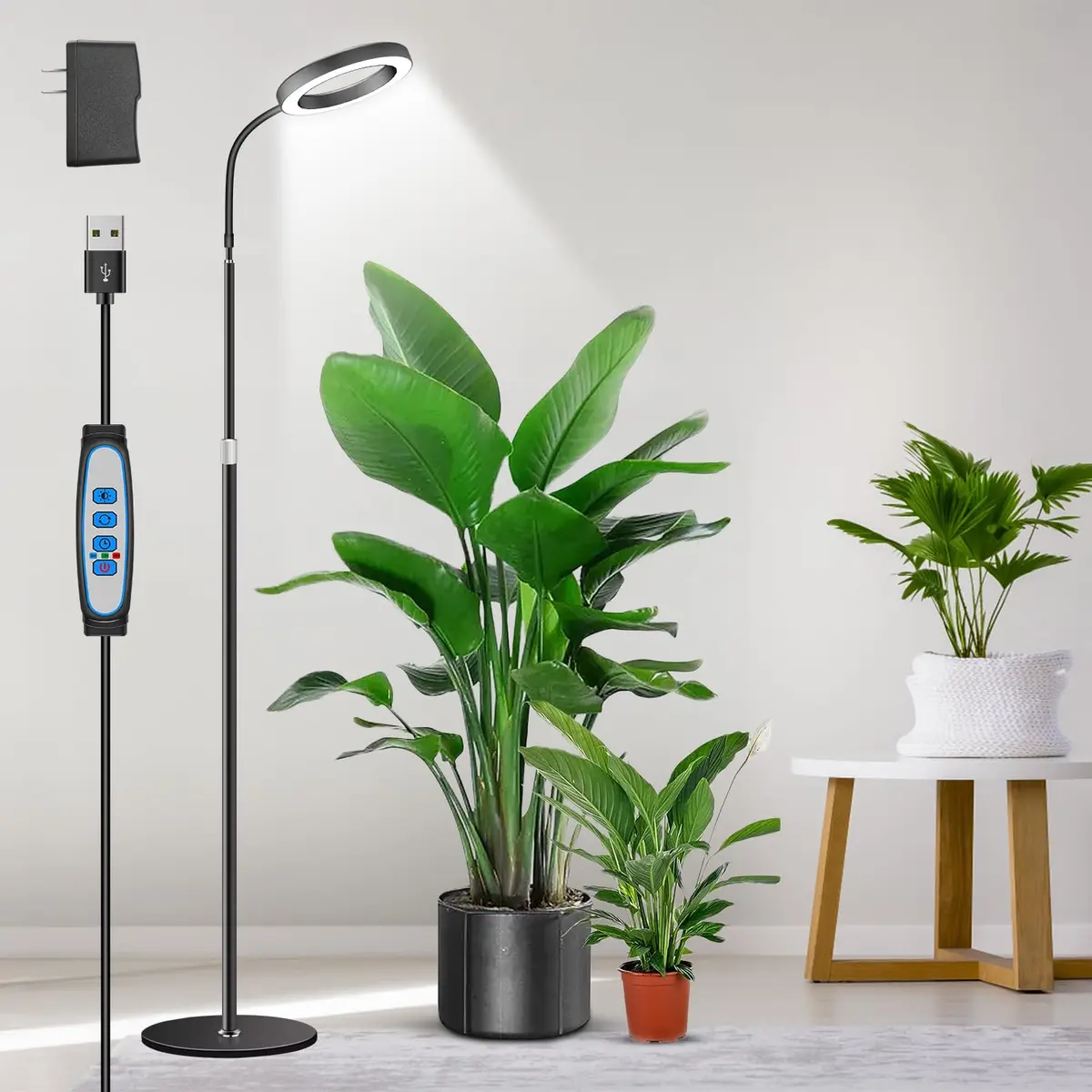 Aumtrly Full Spectrum LED Grow Light with 68-inch Adjustable Stand | 20W LED Plant Lamp - main product image