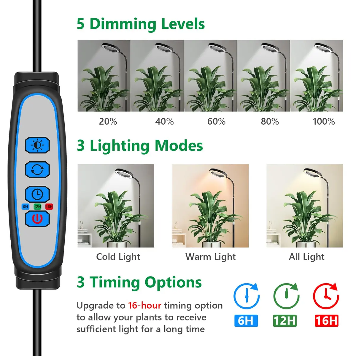 Aumtrly Full Spectrum LED Grow Light with 68-inch Adjustable Stand | 20W LED Plant Lamp - view 2
