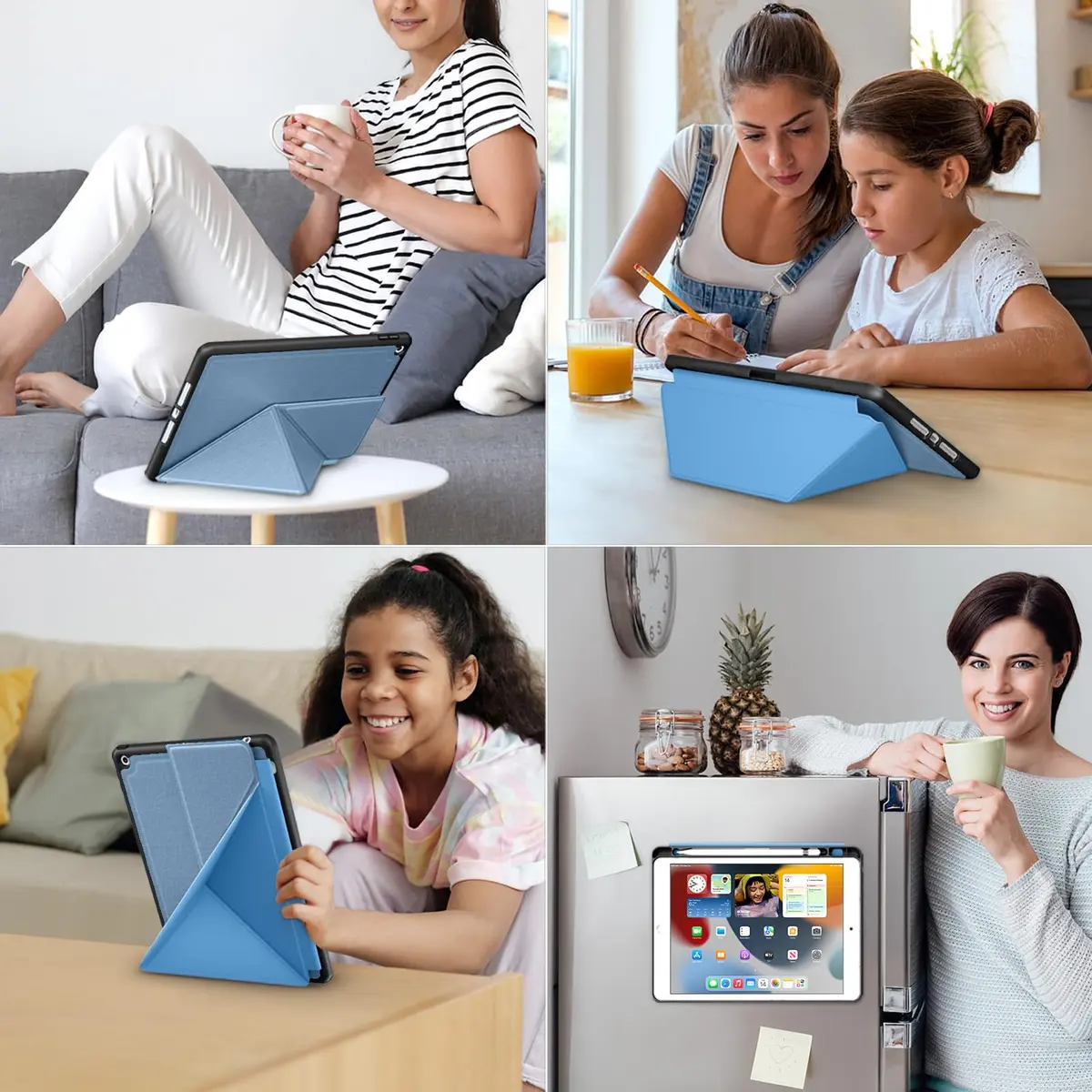 DTTO Foldable Case for iPad 9th/8th/7th Gen 10.2-inch | Auto Sleep/Wake, Pencil Holder, Sky Blue - view 6