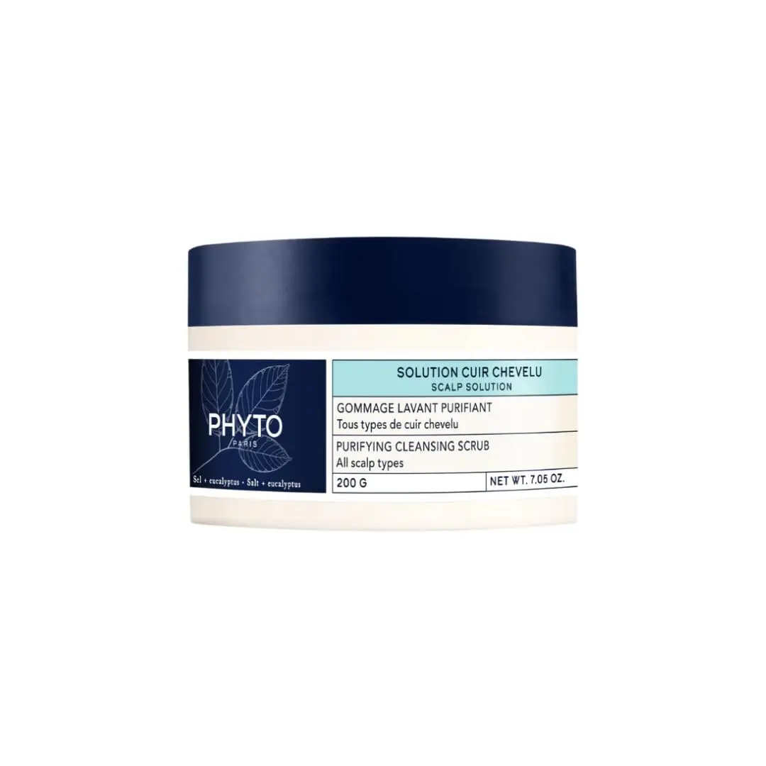 PHYTO Scalp Solutions Purifying Scrub - Exfoliating Sea Salt & Eucalyptus Deep Cleanse - Removes Buildup, Silicone & Sulfate-Free - For Oily Scalp - 7.05 oz - main product image