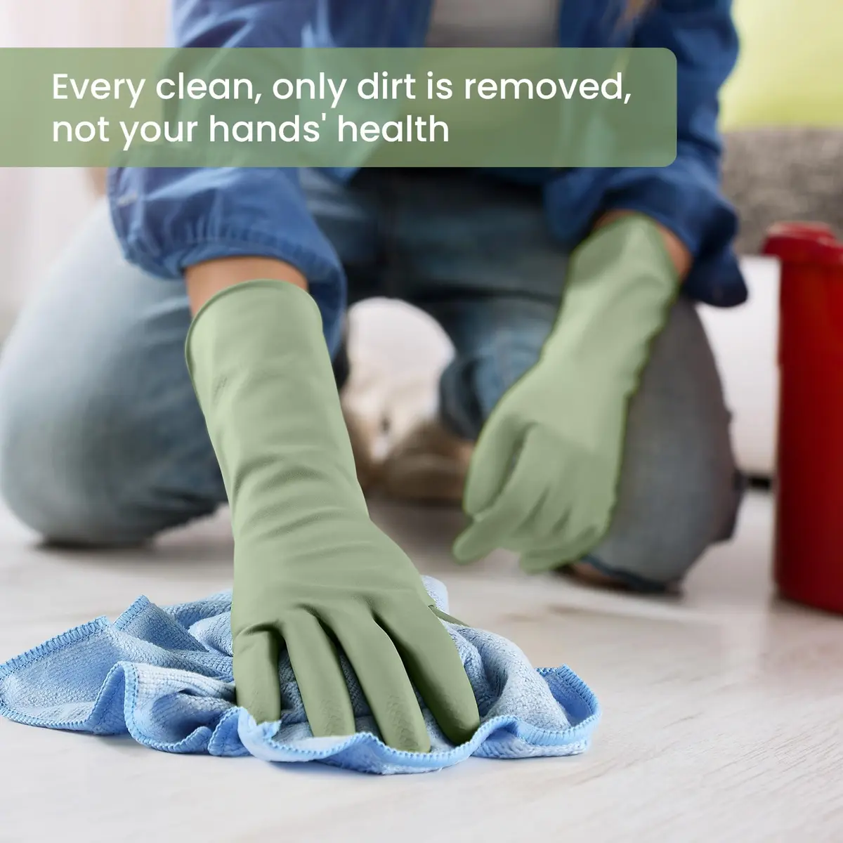SIFANGKE Rubber Cleaning Gloves for Dishwashing 4 Pairs | Reusable Kitchen Gloves with Flocked Lining & Non-Slip Grip (Medium) - view 5