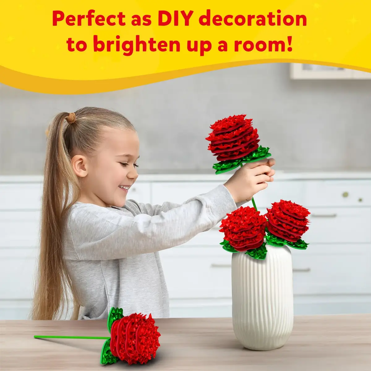 Skillmatics Poke-in Art Rose Bouquet Wood Craft Kit | Mess-Free DIY Activity for Kids Ages 4-9 - view 5