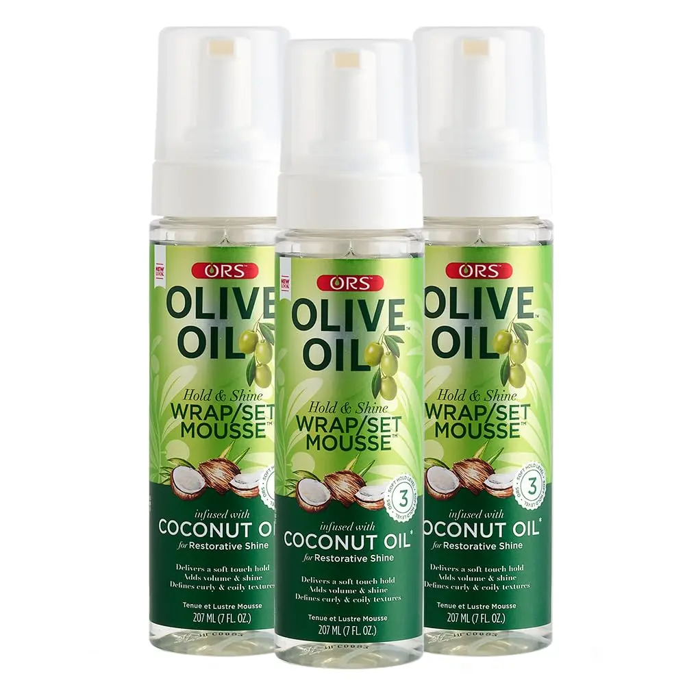 ORS Olive Oil Hold & Shine Wrap Set Mousse 7 oz | Moisturizing, Long-Lasting Shine & Hold - main product image