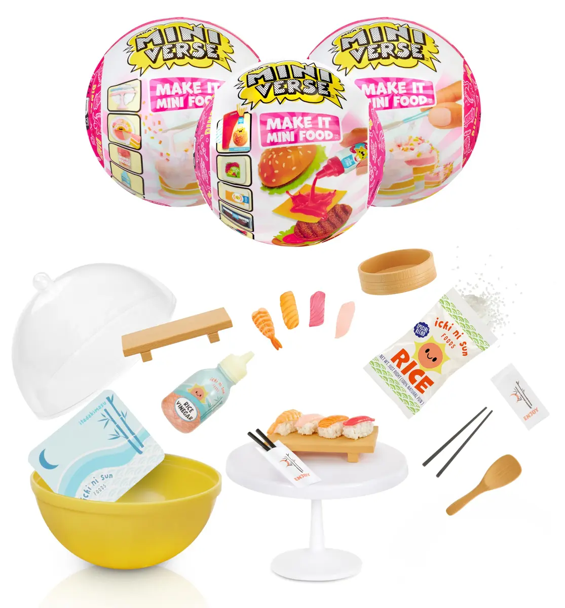 MGA's Miniverse Make It Mini Food Diner Series 3 Sushi Restaurant Bundle (3 Pack) Mini Collectibles - Resin Play, DIY, Collectors, 8+ - main product image