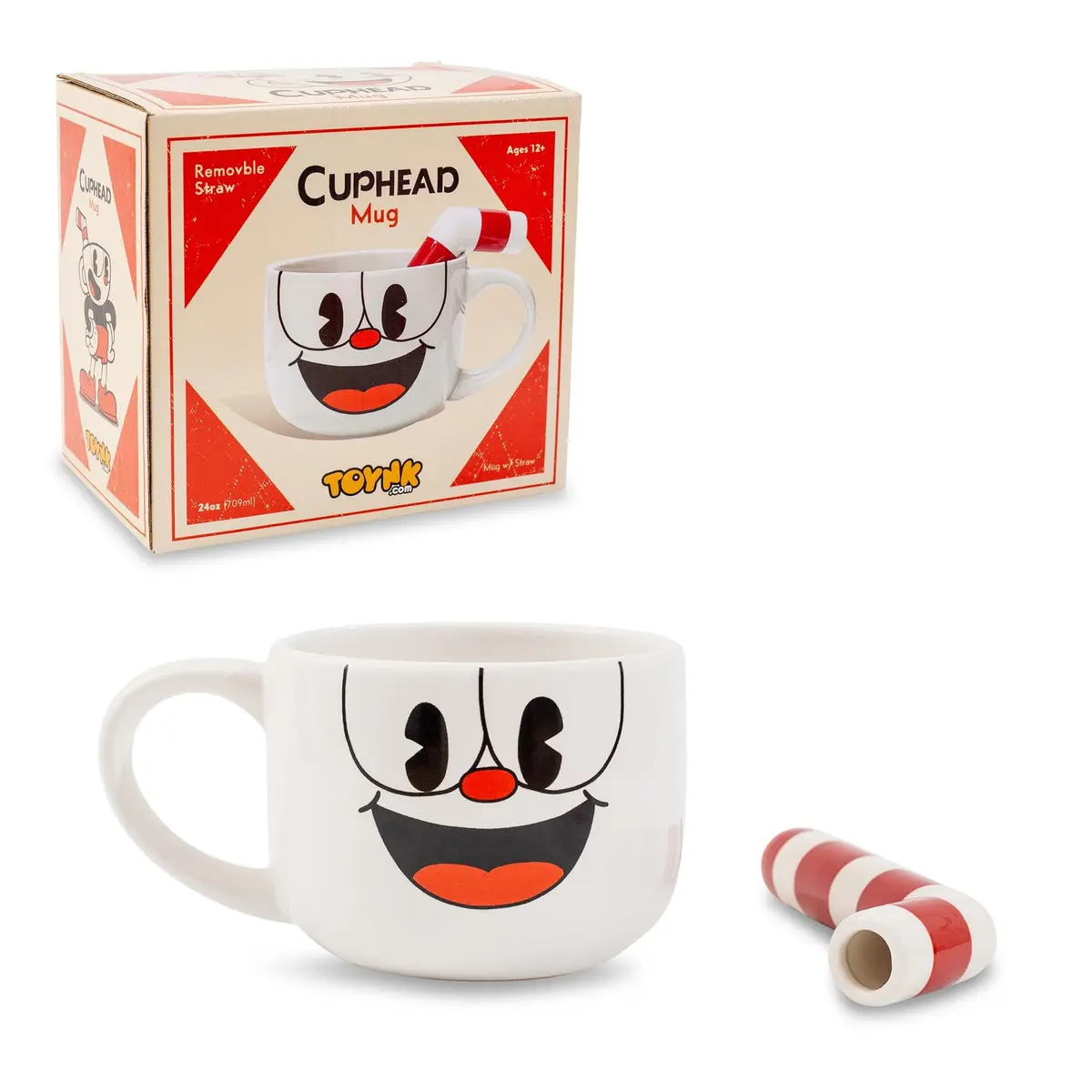 Toynk Cuphead Ceramic Coffee Mug and Straw | 20 Ounces | Official Cartoon Character - view 2