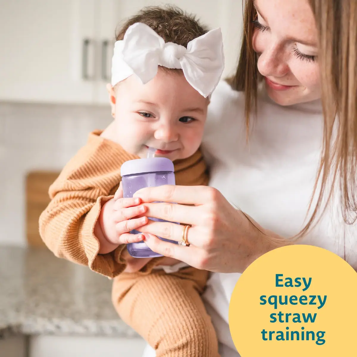 The First Years Squeeze & Sip Straw Cups - 200ml (7 Fl Oz) - Pack of 3 | BPA-Free Toddler Training Cups - view 5