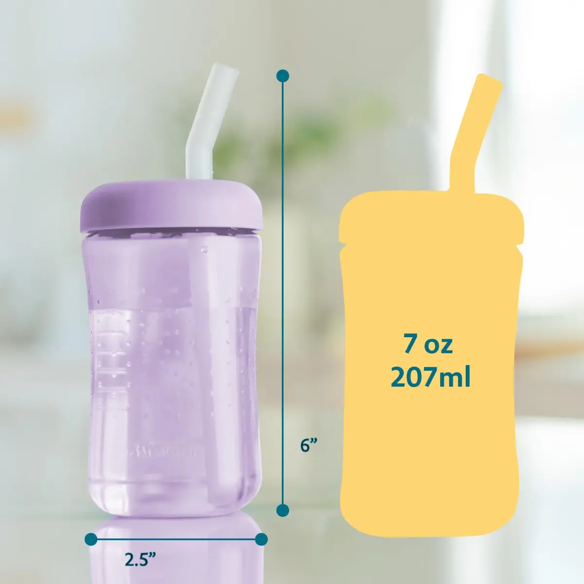 The First Years Squeeze & Sip Straw Cups - 200ml (7 Fl Oz) - Pack of 3 | BPA-Free Toddler Training Cups - view 7