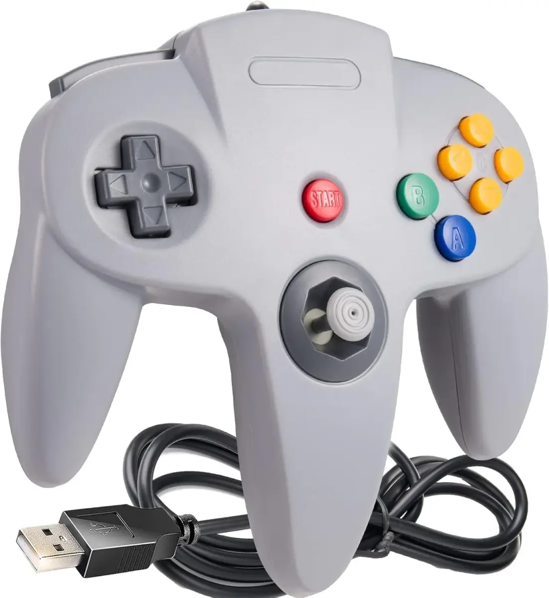 SAFFUN 2 Pack Classic N64 Controller Wired USB PC Gamepad 203g (7.2 oz) | Plug & Play for Windows PC macOS Raspberry Pi - view 2