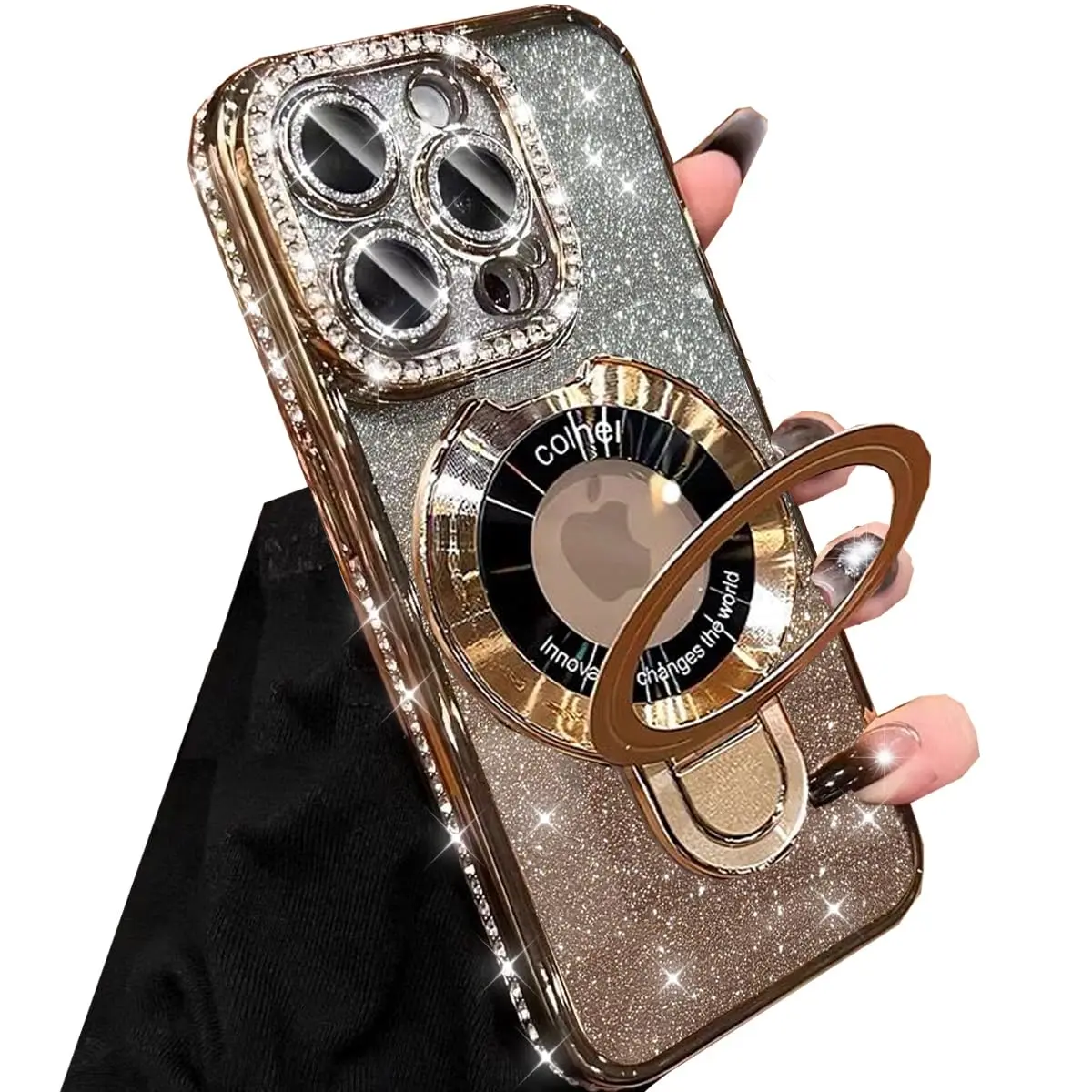 Changjia Magnetic Stand Glitter Case for iPhone 16 Pro Max 6.9" | Luxury Rhinestones & Kickstand - main product image