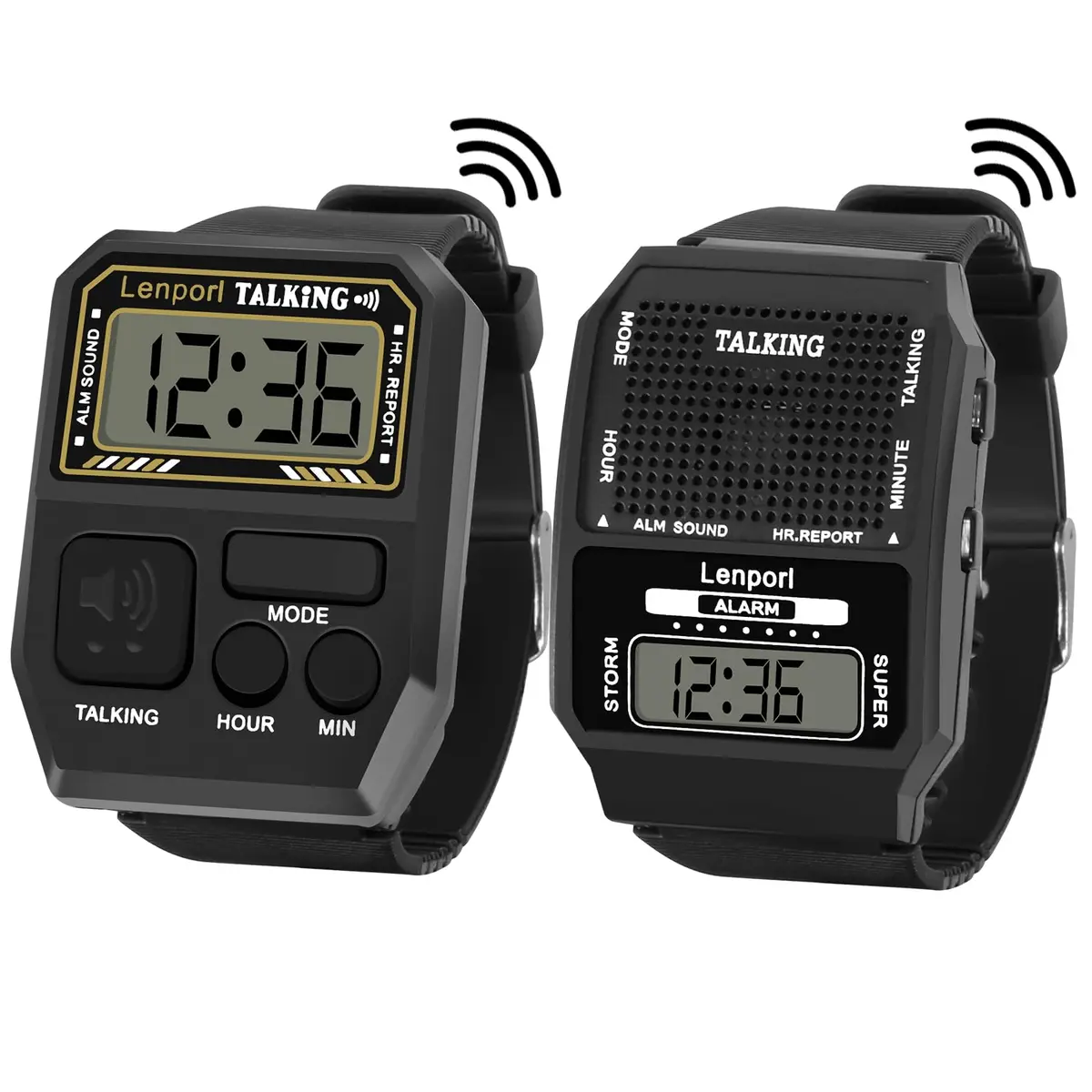 Lenporl Talking Watch 2 Pack, English Voice for Visually Impaired Adults | Large Dial, Easy Operation - main product image