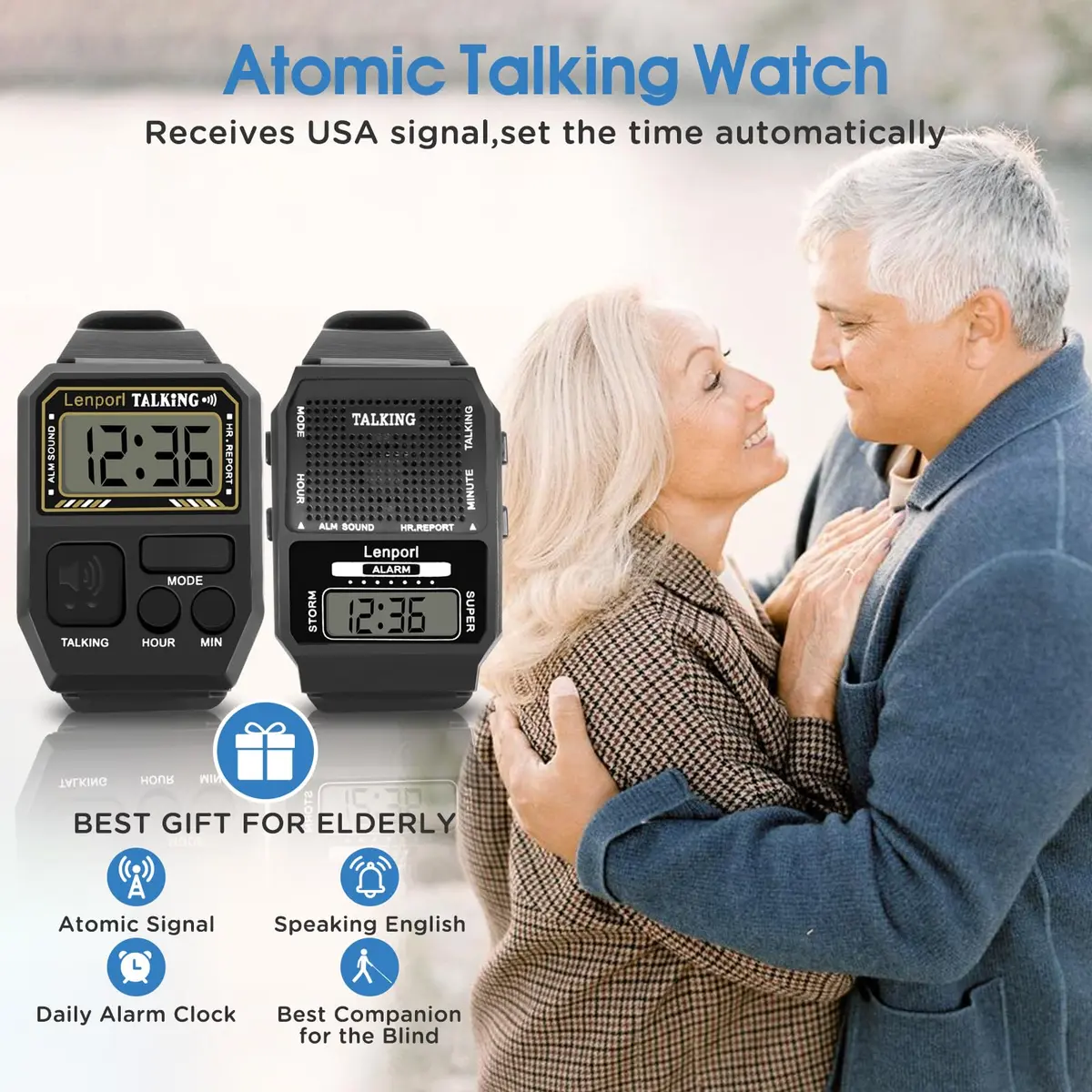 Lenporl Talking Watch 2 Pack, English Voice for Visually Impaired Adults | Large Dial, Easy Operation - view 4