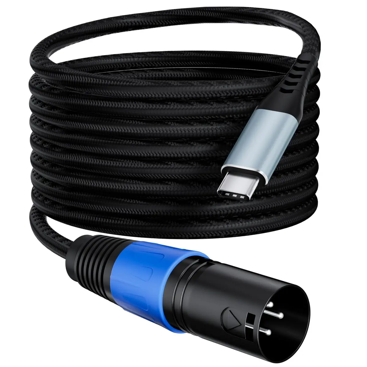 Mugteeve USB C to XLR Male Speaker Cable 10 Feet | Hi-Fi DAC Audio Support for Mixer, AMP, Studio Monitors - main product image