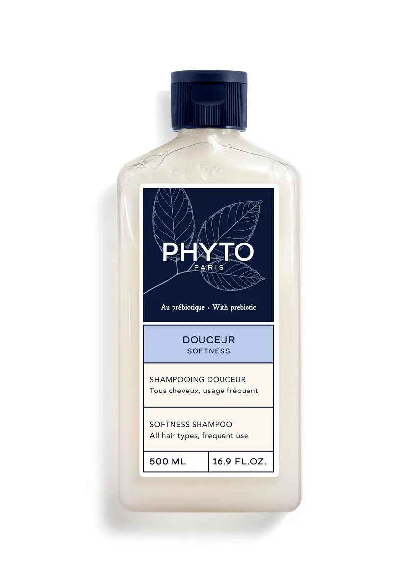 PHYTO Softness Gentle Shampoo 16.9 Fl Oz | Prebiotic & Scalp-Respecting Daily Cleanser - main product image