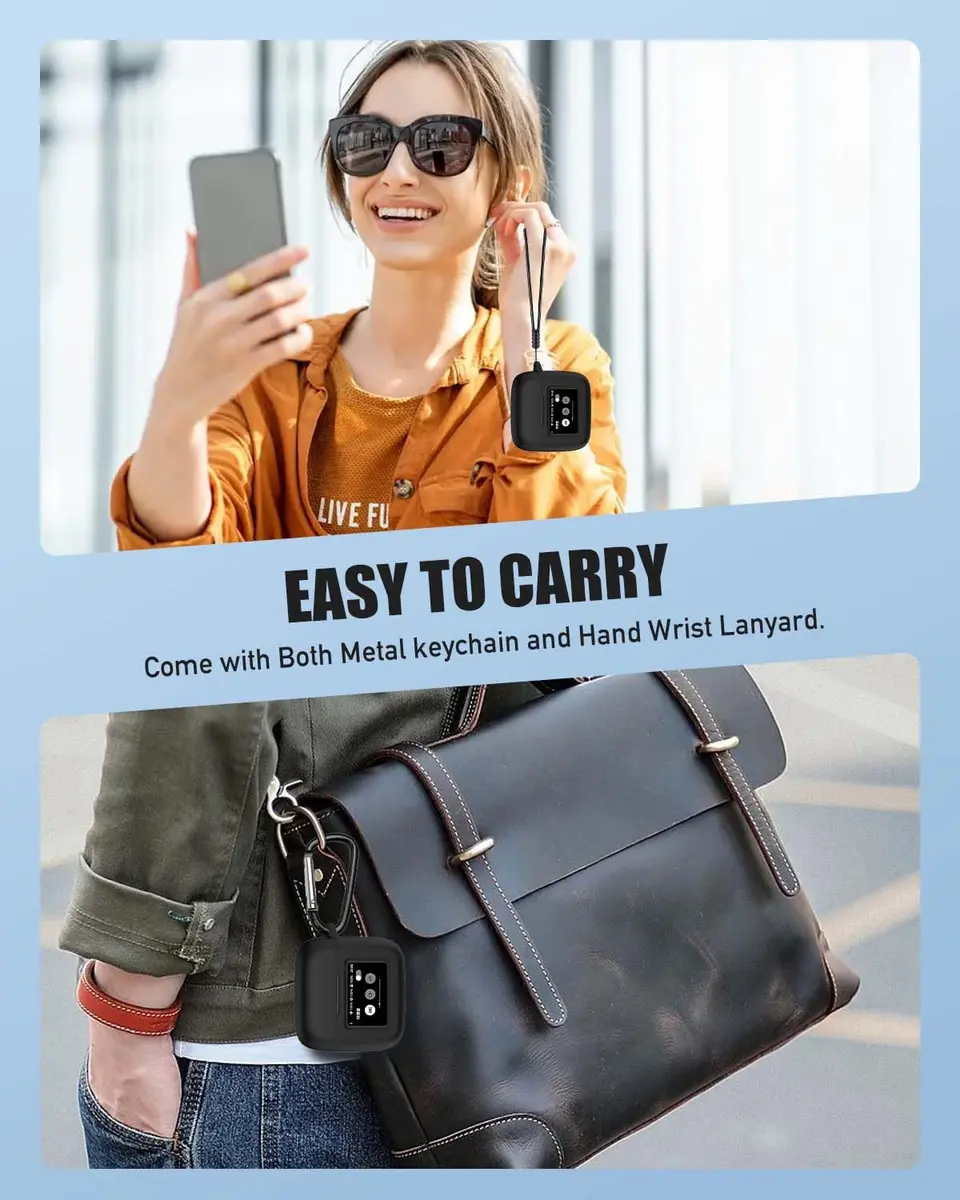 YAJOJO Black Portable Electronic Device Cover | Silicone Skin with Keychain & Lanyard (0.032kg) - view 6