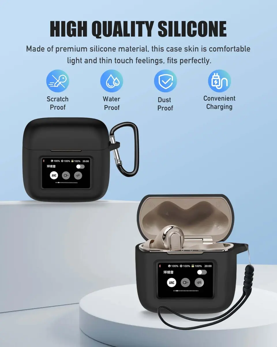 YAJOJO Black Portable Electronic Device Cover | Silicone Skin with Keychain & Lanyard (0.032kg) - view 2