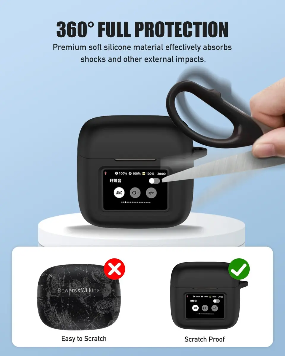 YAJOJO Black Portable Electronic Device Cover | Silicone Skin with Keychain & Lanyard (0.032kg) - view 3