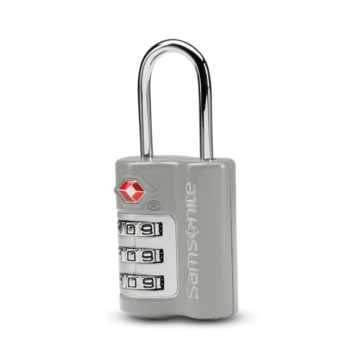 Samsonite TSA Approved Travel Lock Light Grey | Durable Zinc Alloy, Triple-Dial Mechanism - main product image