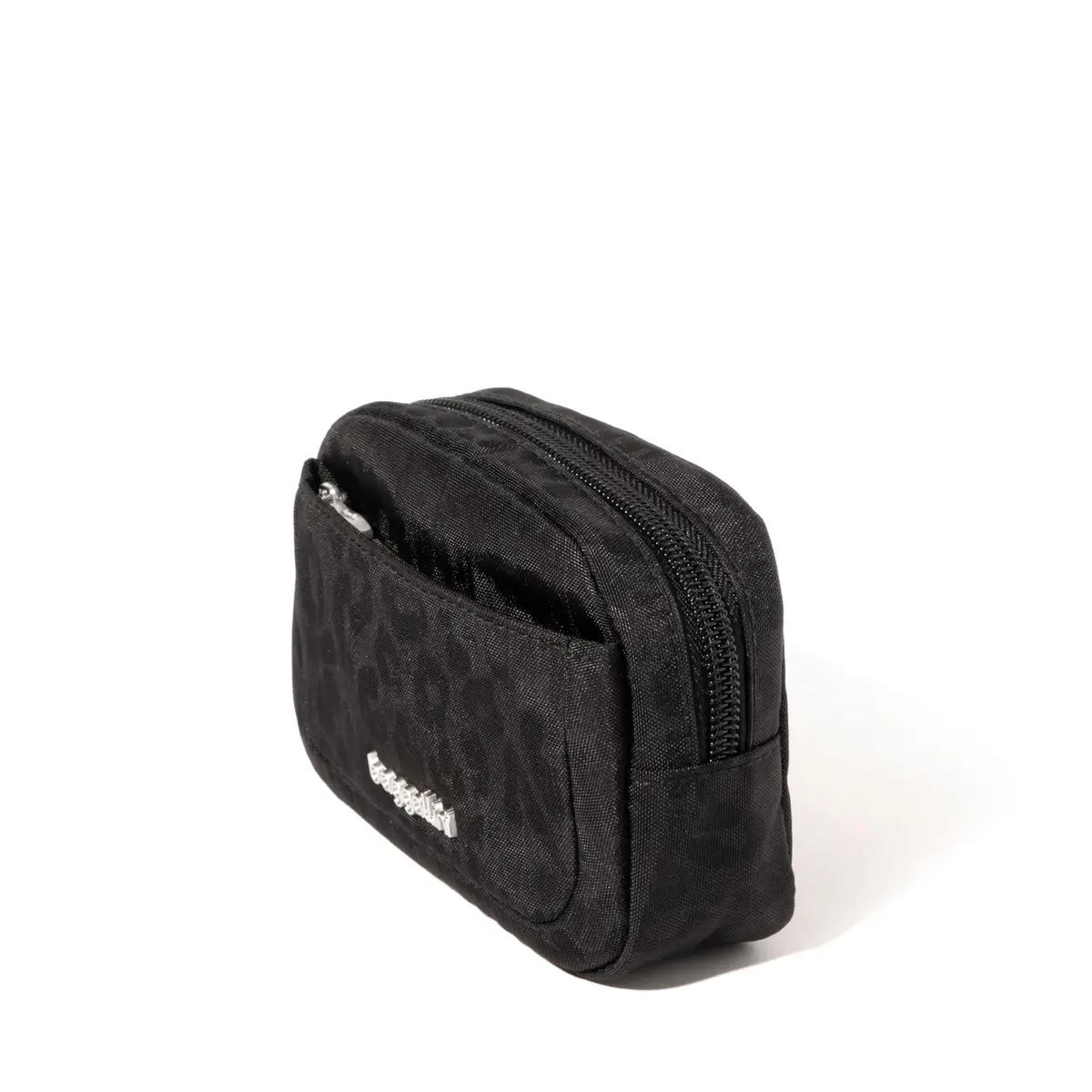 Baggallini Mini Cosmetic Pocket Black Cheetah Emboss 10cm (3.5in) x 15.6cm (4.9in) x 3.1cm (1.5in) | Lightweight Travel Makeup Organizer - view 5