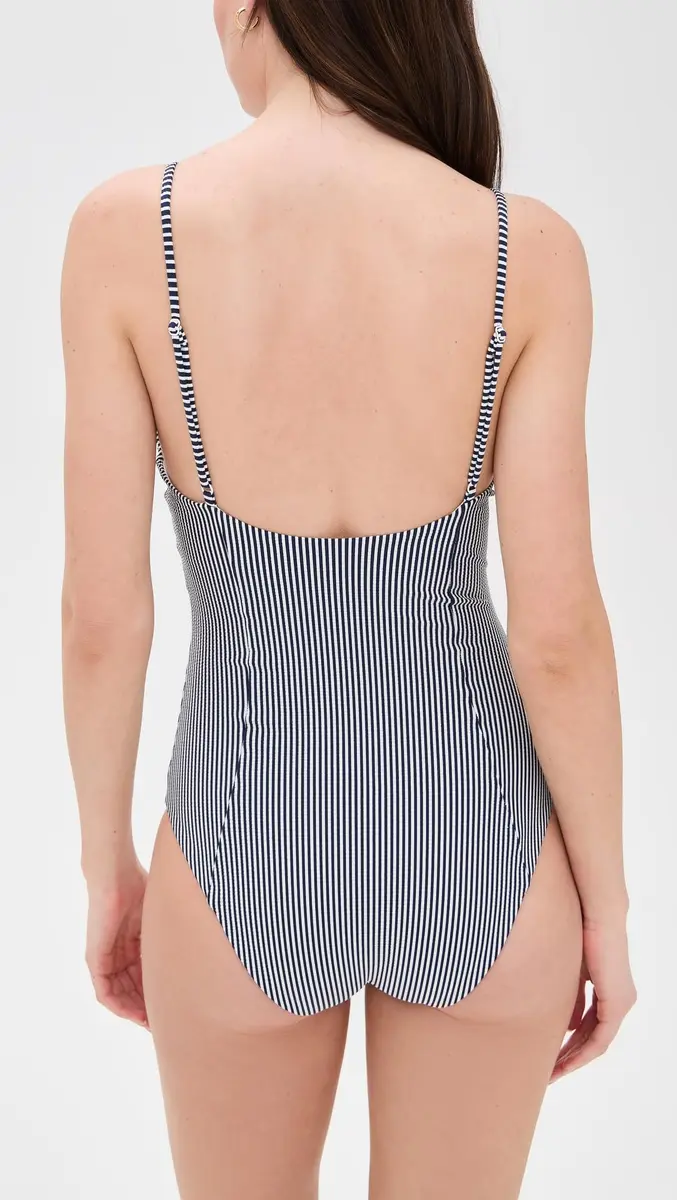 Onia Women's Chelsea ONE Piece in Deep Navy/White | Adjustable Straps & Underwire Support - view 3