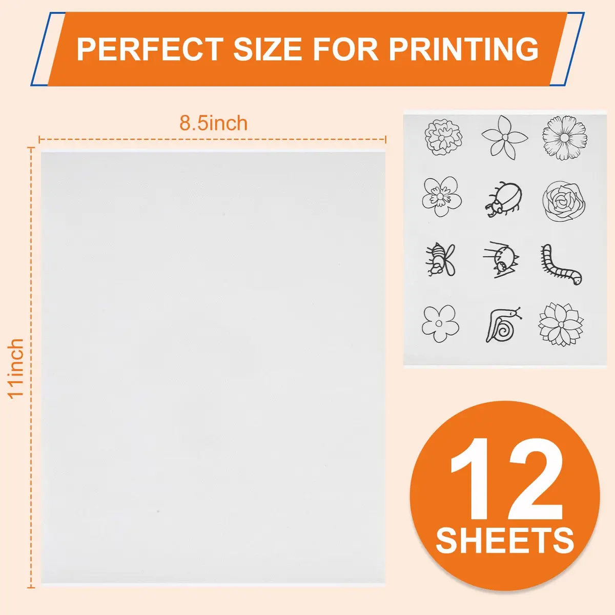 FURWEY Water Soluble Stabilizer for Embroidery, 12PCS 8.5x11, Self Adhesive | Wash Away, Printable & Versatile (70-120 chars) - view 2