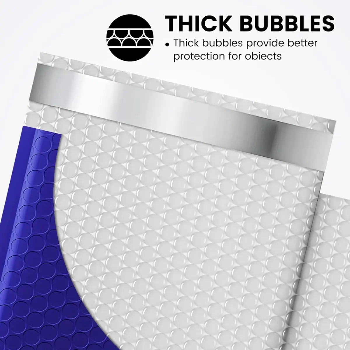 Fuxury Royal Blue Bubble Mailers 6x10 Inch (600 Pack) | Waterproof Padded Envelopes for Small Business - view 4