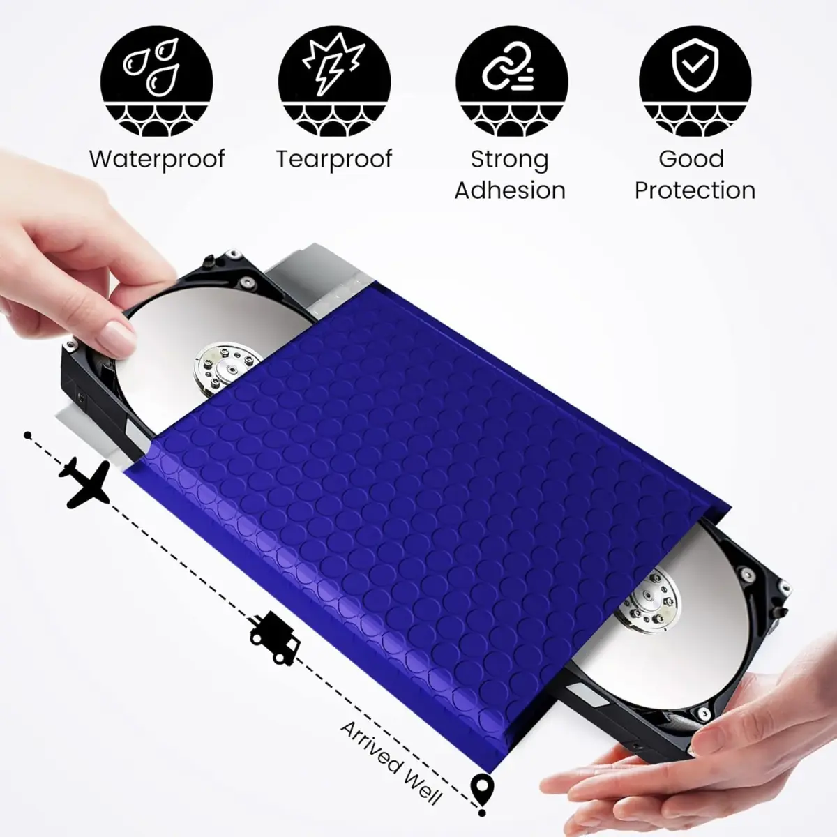 Fuxury Royal Blue Bubble Mailers 6x10 Inch (600 Pack) | Waterproof Padded Envelopes for Small Business - view 8