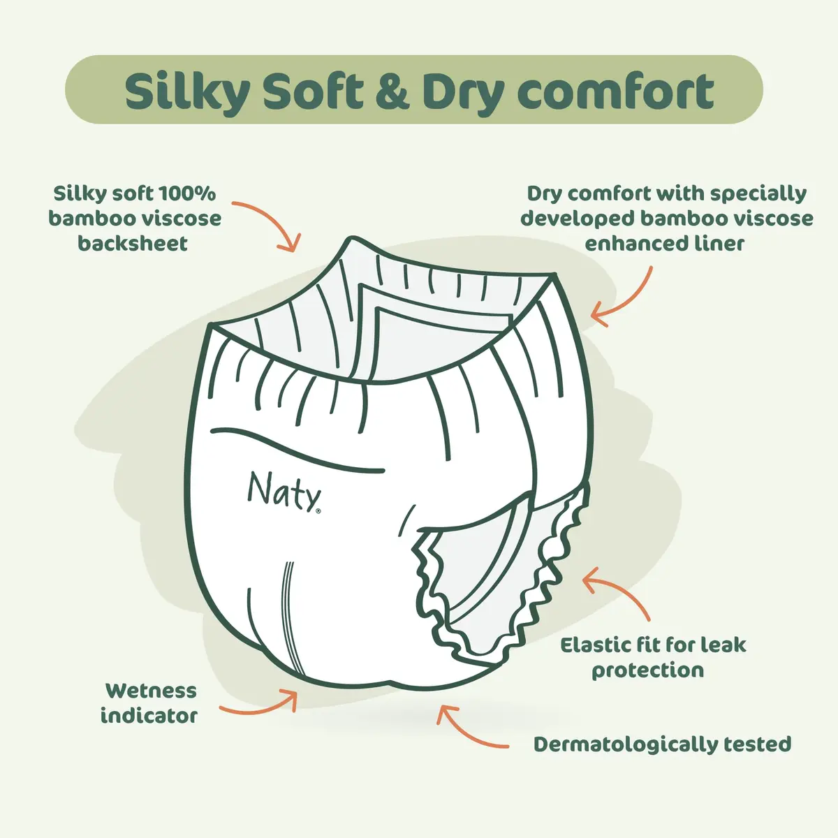 Naty Bamboo Viscose Diaper Pants Size 6 | Plant-Based Sensitive Skin Comfort - view 5